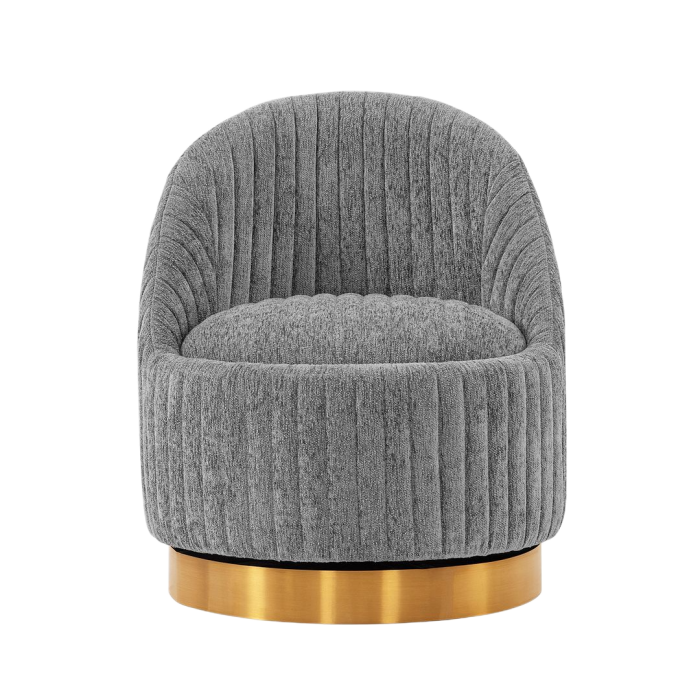 Leela Chenille Swivel Lounge Chair