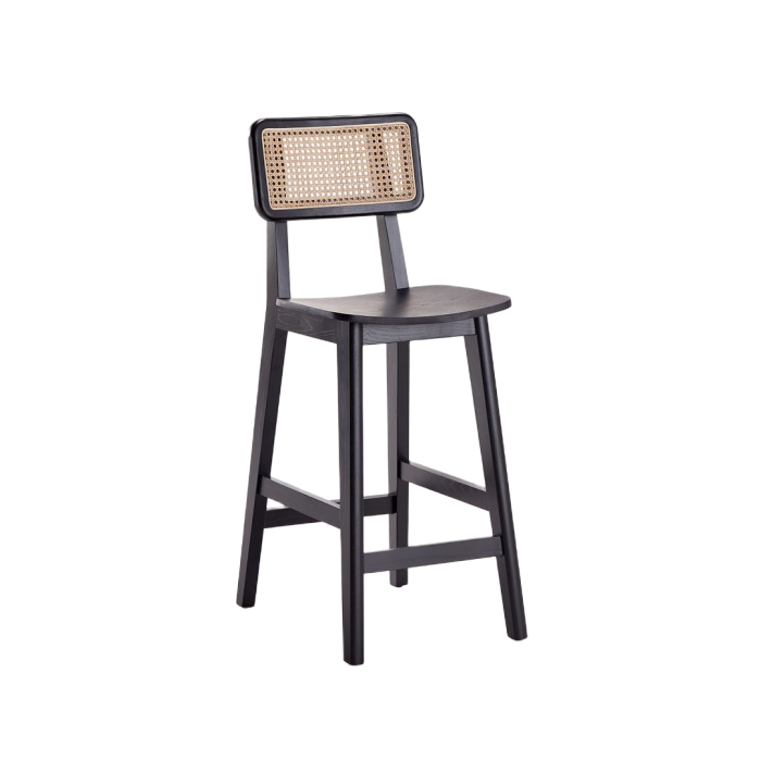 Versailles Cane Back Wood Counter Stool