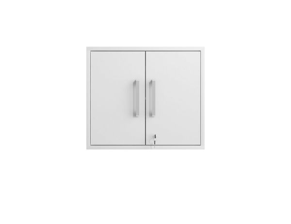 Eiffel Floating Garage Storage Cabinet with Lock and Key in White Gloss