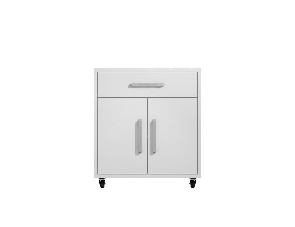 Eiffel 28.35 Mobile Garage Storage Cabinet with 1 Drawer in White Gloss