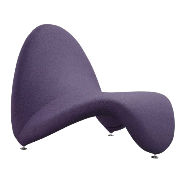 MoMa Wool Blend Lounge Chair in Purple