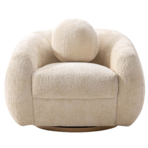Tribeca Chenille Lounge Chair in Cream