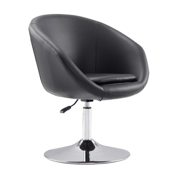 Hopper Upholstered Swivel Lounge Chair in Black