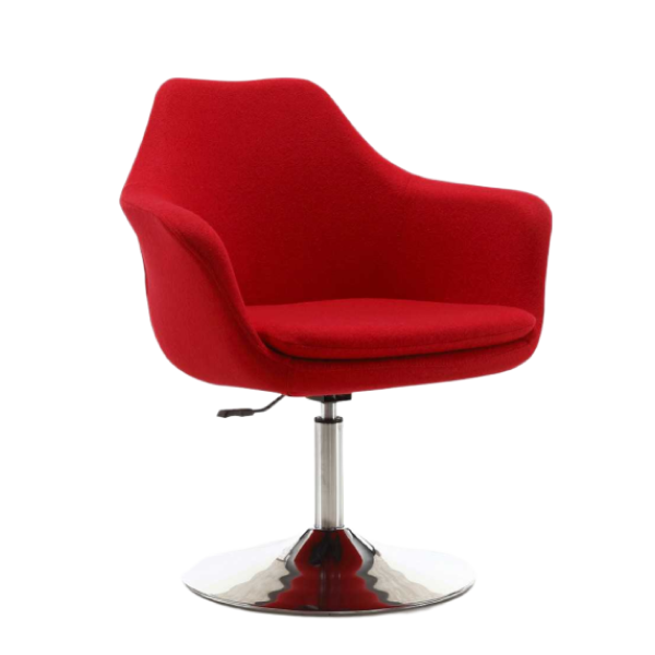 Kinsey Wool Blend Swivel Lounge Chair in Red