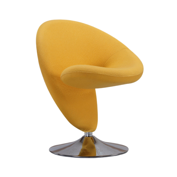 Curl Wool Blend Swivel Lounge Chair in Yellow