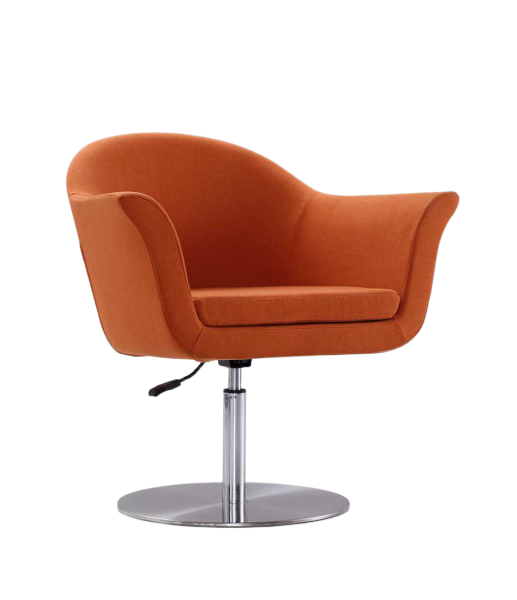 Voyager Woven Blend Swivel Lounge Chair in Orange