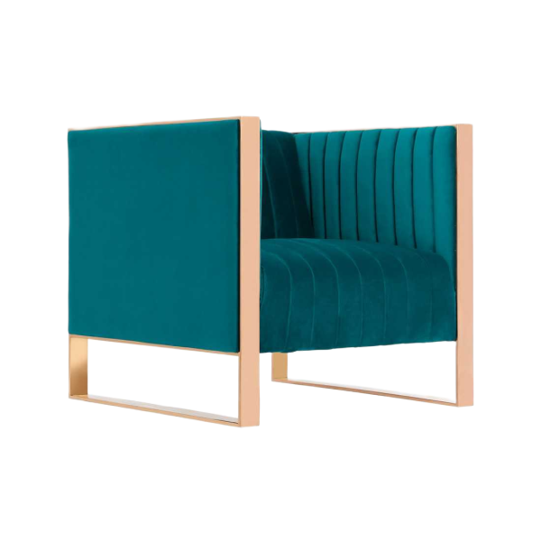 Trillium Velvet Armchair in Teal