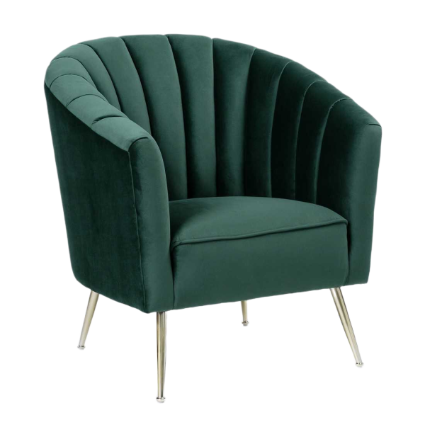 Rosemont Velvet Armchair in Green
