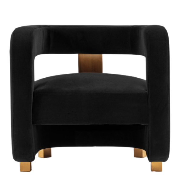 Amirah Velvet Accent Chair in Black