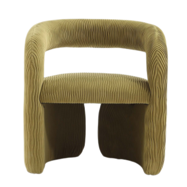 Corvette Velvet Armchair in Olive Green