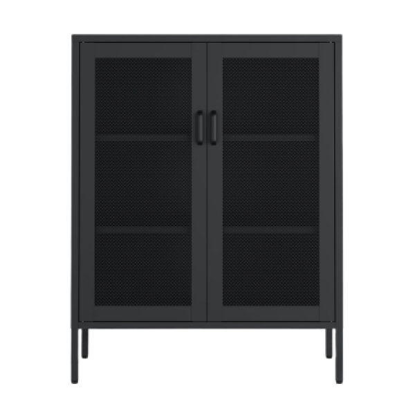 Amelia 32" Metal Accent Cabinet in Black