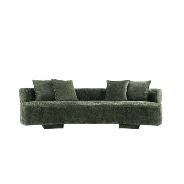 Verandah 112" Chenille Sofa in Olive Green