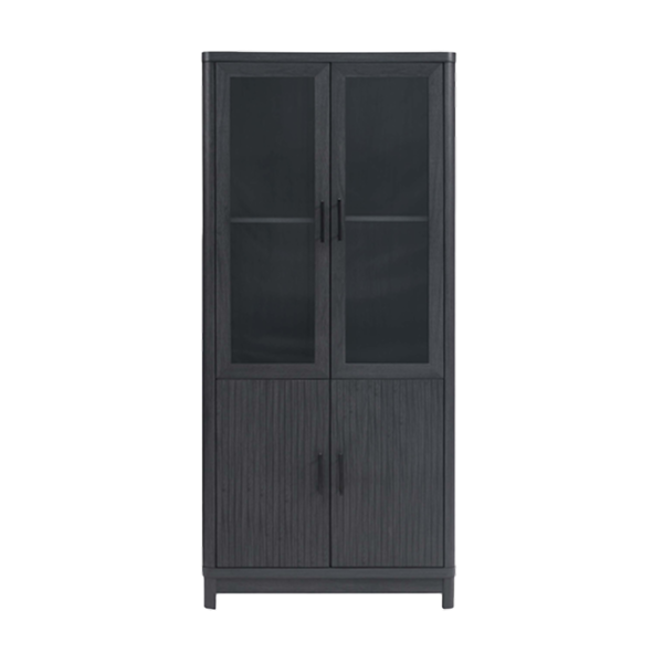 Jodie 31" Bookcase Cabinet in Charcoal Grey (6-Shelf)