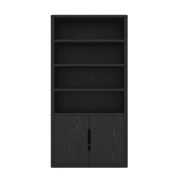 Rivington 40" Bookcase Cabinet in Black