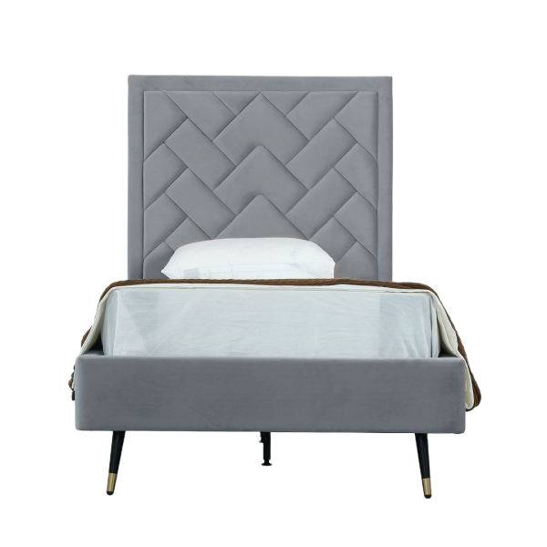 Crosby Upholstered Velvet Twin Bed