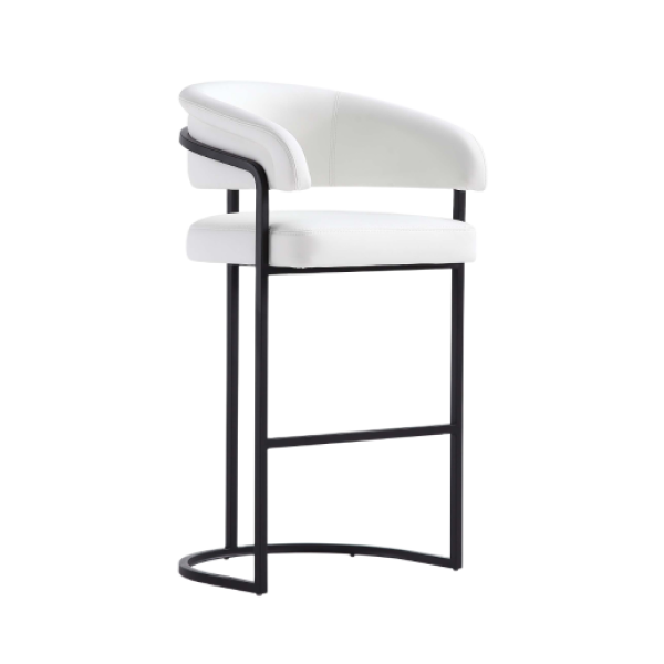 Augusta Metal Upholstered Barstool in White