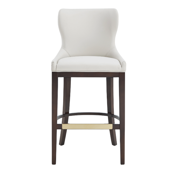 Blair Wood Upholstered Barstool in White