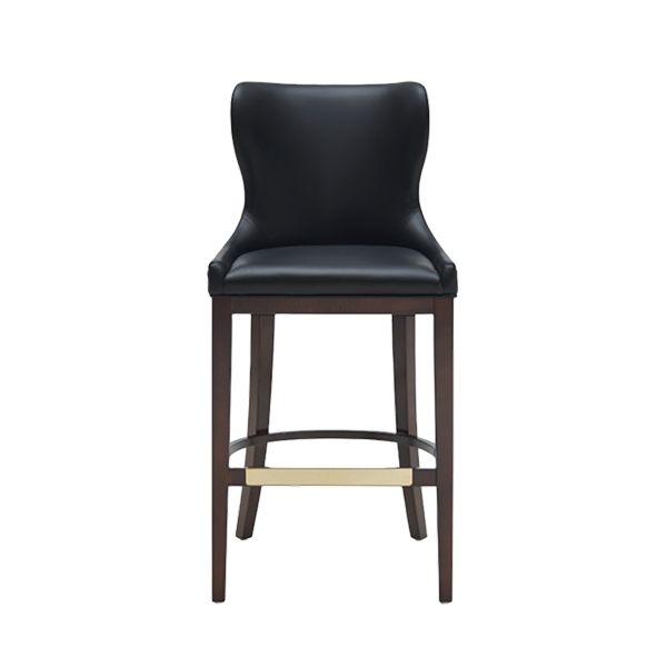 Blair Wood Upholstered Barstool in Black