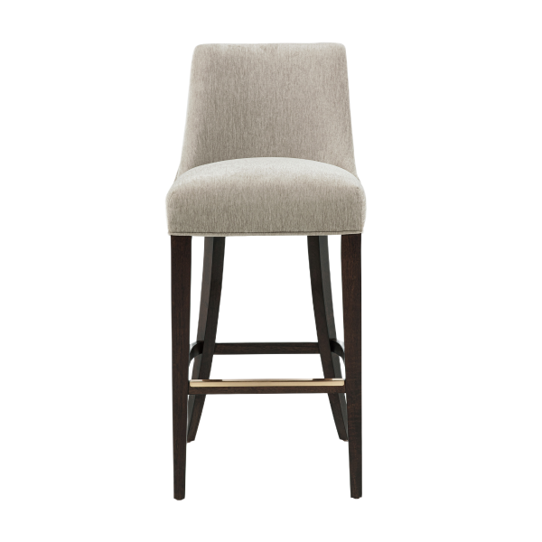 Beever Wood Upholstered Chenille Barstool
