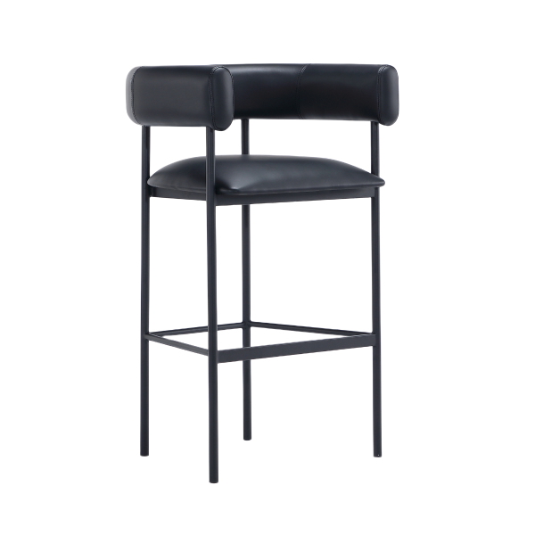 Onda Metal Upholstered Vegan Leather Barstool