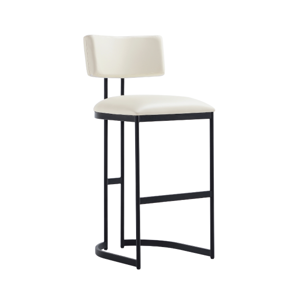 Juno Metal Barstool in Ivory
