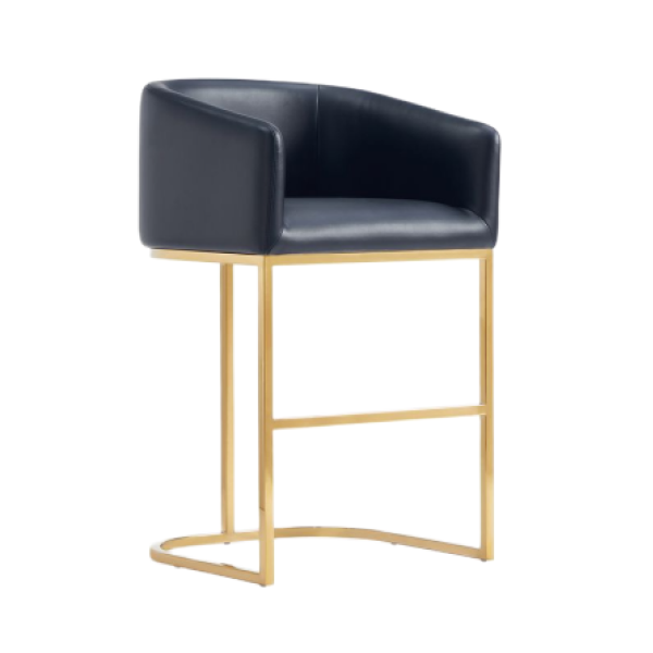 Louvre Metal Upholstered Counter Stool in Black