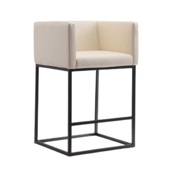 Embassy Metal Upholstered Counter Stool in Cream