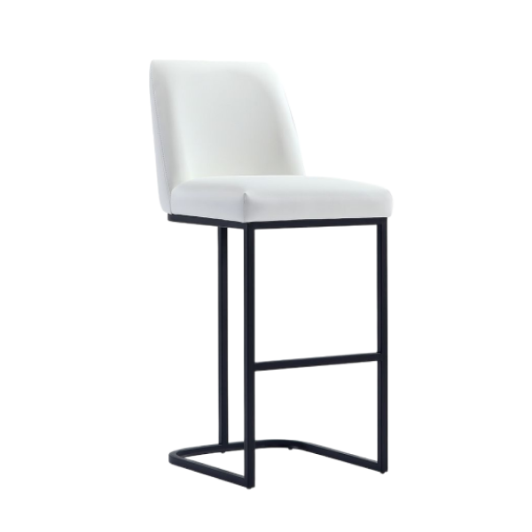Serena Metal Upholstered Counter Stool in White