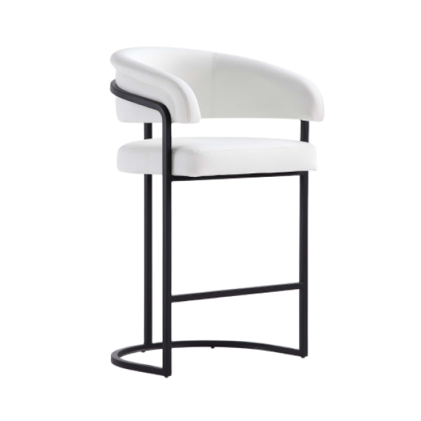 Augusta Metal Upholstered Counter Stool in White
