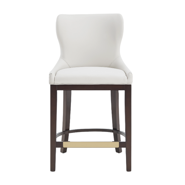 Blair Wood Upholstered Counter Stool in White