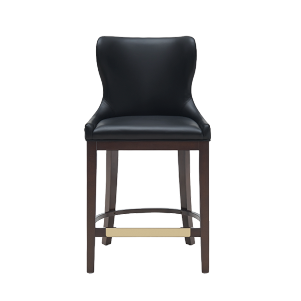 Blair Wood Upholstered Counter Stool in Black