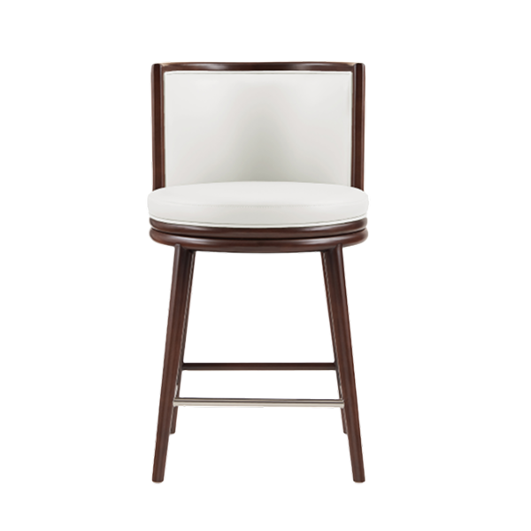 Evalyn Wood Upholstered Counter Stool in White