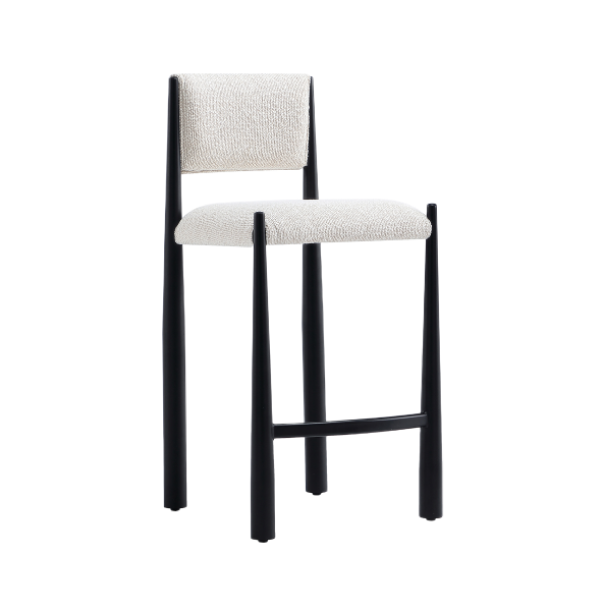 Lennor Metal Boucle Counter Stool in Cream