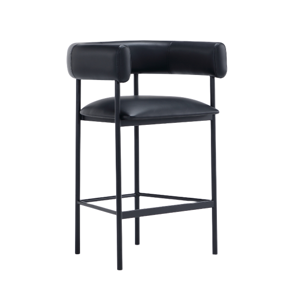 Onda Metal Vegan Leather Counter Stool