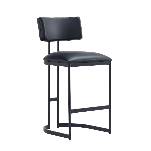 Juno Metal Vegan Leather Counter Stool