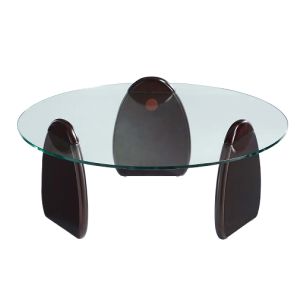 Artesia Glass Top Wood Coffee Table