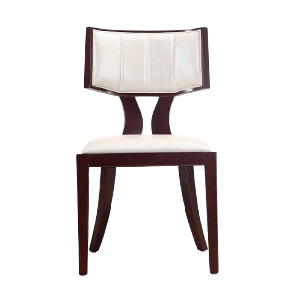 Pulitzer Wood Vegan Leather Dining Chair in Pearl White - Set of 2