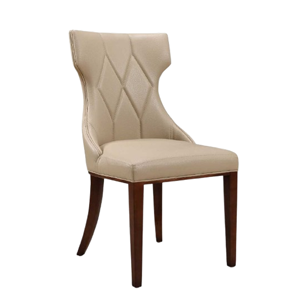 Reine Wood Upholstered Dining Chair in Cream - Set of 2