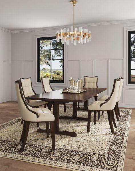 Fifth Avenue Wood Upholstered Dining Chair in Cream - Set of 2