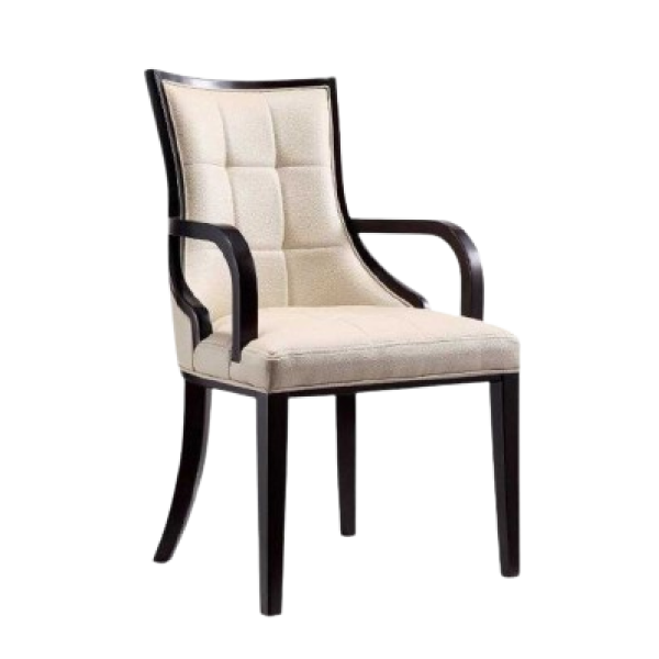 Fifth Avenue Wood Upholstered Accent Chair in Cream
