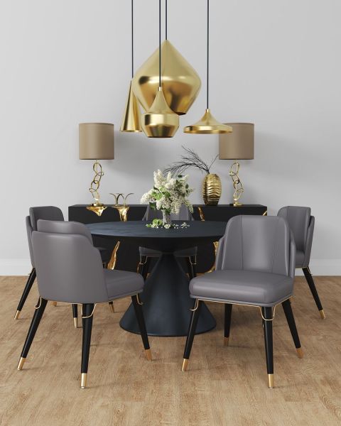 Estelle Wood Vegan Leather Accent Chair
