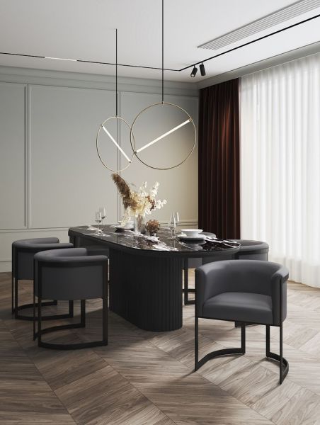 Cosmopolitan Metal Vegan Leather Accent Chair