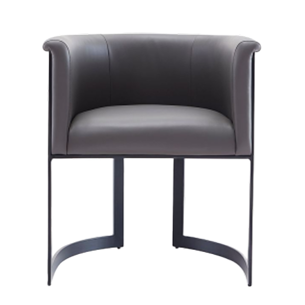 Corso Metal Vegan Leather Accent Chair in Graphite