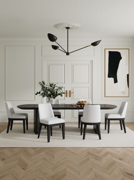 Gansevoort Wood Vegan Leather Dining Chair in Ivory - Set of 2