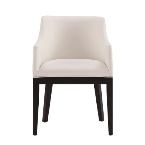 Gansevoort Wood Vegan Leather Armchair in Ivory