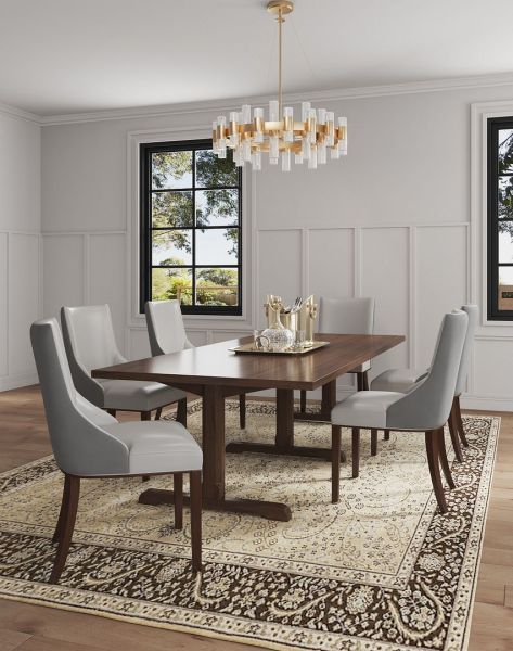 Shubert Vegan Leather and Velvet Dining Chair - Set of 2