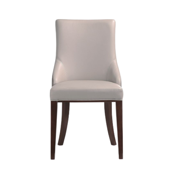 Shubert Vegan Leather and Velvet Dining Chair in Light Grey - Set of 2