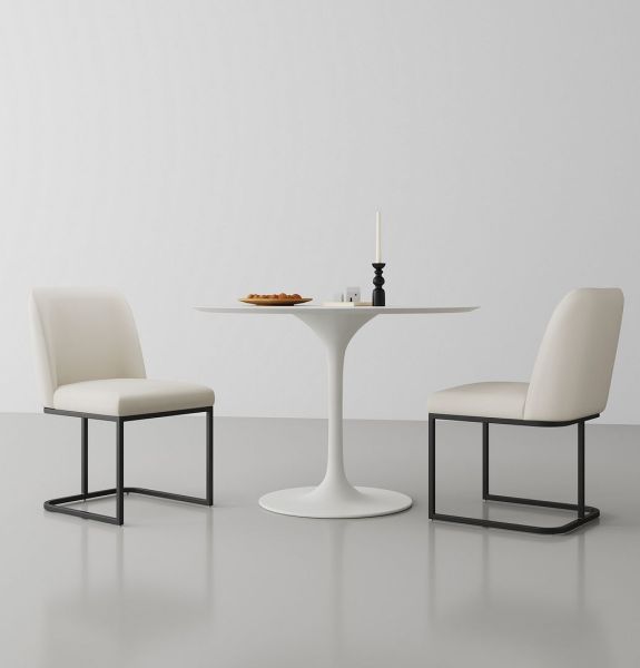Serena Metal Vegan Leather Dining Chair
