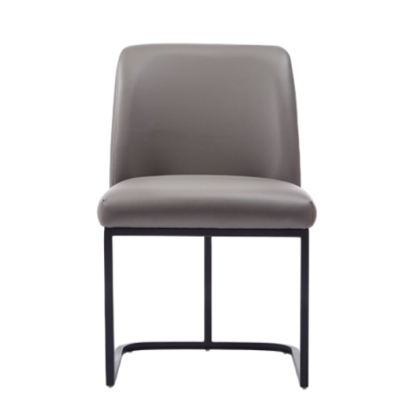 Serena Metal Vegan Leather Dining Chair in Taupe