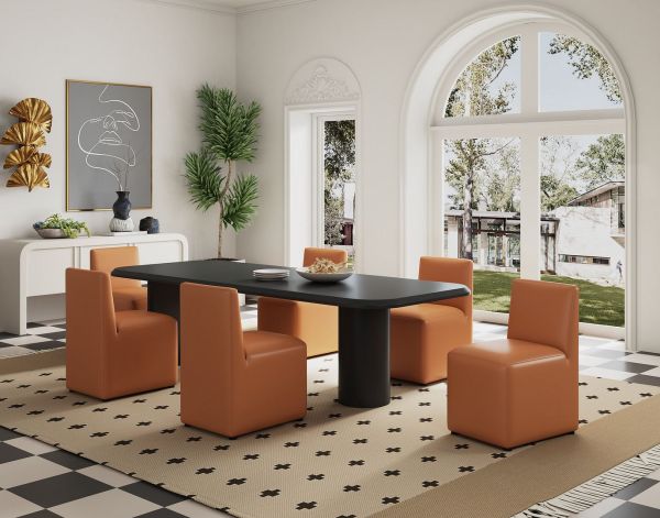 Anna Square Vegan Leather Dining Chair